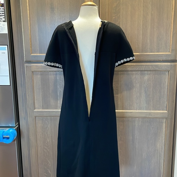 Capriel -1960’s Vintage 100% Wool Black Knit Dress W Rhinestone Trim - Picture 8 of 11